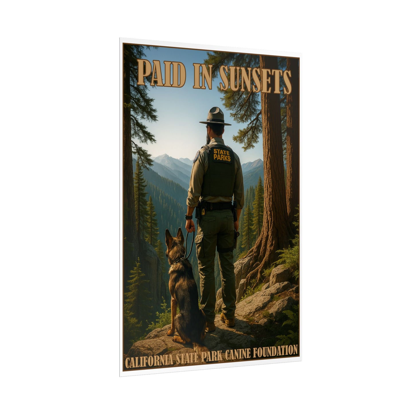 Paid in Sunsets Poster – Park Ranger & Canine Vintage Art